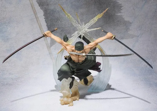 Vista 5 de TAMASHII NATIONS Bandai Figuarts Zero Roronoa Zoro Battle Version Rengoku Onigiri Figura de acción