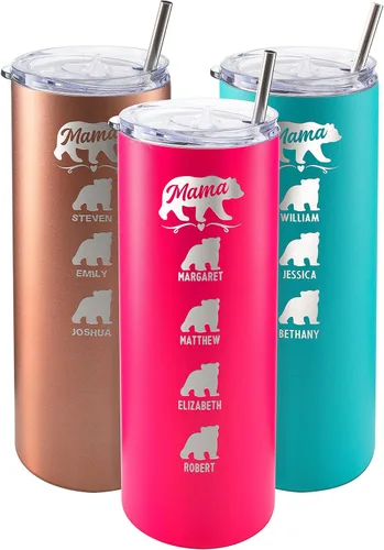 Vista 34 de Vaso de Mamá Oso, vaso personalizado para mamá Oro Rosa