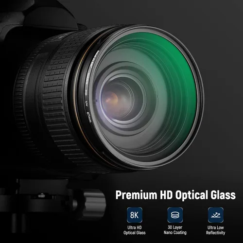 Vista 6 de NEEWER Kit de filtro de lente UV CPL de 2.638 in, polarizador circular/filtro anti-UV con vidrio óptico HD y revestimiento nano de doble cara, 30
