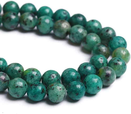 Vista 2 de 60 cuentas sueltas de piedra natural de turquesa africana de 0.236 pulgadas (6 mm) para hacer joyas, pulseras de bricolaje