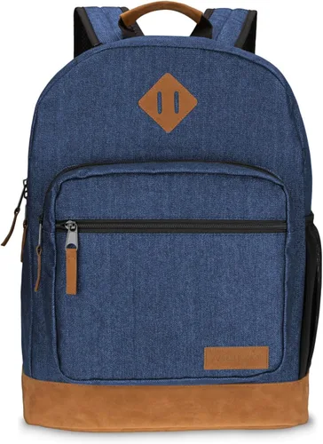 Vista 8 de Wrangler Yellowstone Mochila resistente al agua para viajes, mochila casual para portátil o cuaderno, negro cuerda, Mediana, Mochilas Daypack