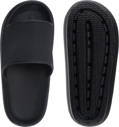 Vista 5 de WHITIN Pantuflas acolchadas para mujer antideslizantes Sandalias de baño acolchadas con suela gruesa Sandalias de baño de secado rápido