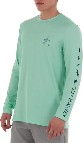 Vista 5 de Guy Harvey Camiseta de manga larga para hombre con protección solar UPF 30+