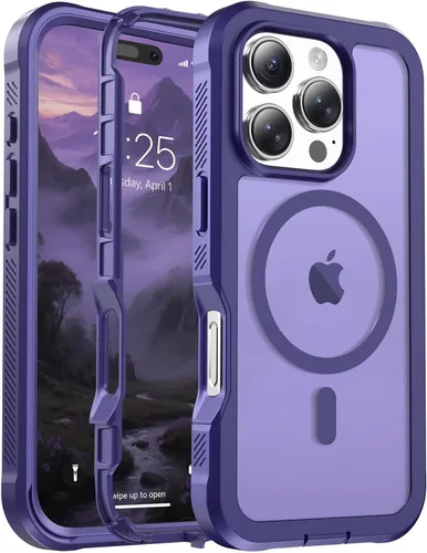 Vista 143 de jaroco - Funda magnética compatible con MagSafe para iPhone 11 de 6.1 pulgadas; protección de grado militar contra caídas, de doble capa