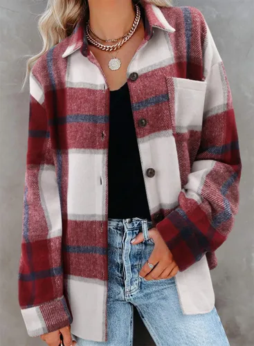 Vista 168 de ZOLUCKY Chaqueta de manga larga con botones para mujer, talla grande, blusas