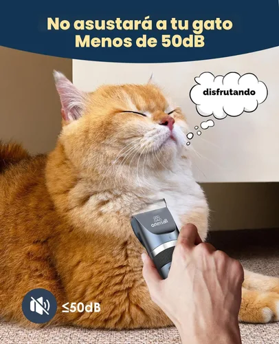 Vista 4 de oneisall Cortador de pelo para gatos silencioso para pelo enmarañado y largo, afeitadora de mascotas inalámbrica de 2 velocidades para gatos, perros