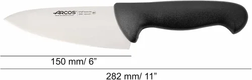 Vista 2 de Arcos Cuchillo de chef de acero inoxidable nitrum de 6 pulgadas y hoja de 5.906 in. Cuchillo de cocina profesional multiusos. Mango ergonómico