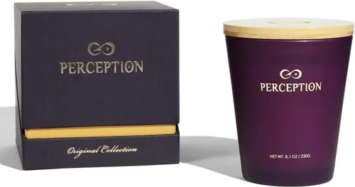 Vista 7 de PERCEPTION AROMAS Vela perfumada de lujo, tomillo de sándalo, vela de cera de soja vertida a mano con caja de regalo, fragancias elegantes, tiempo