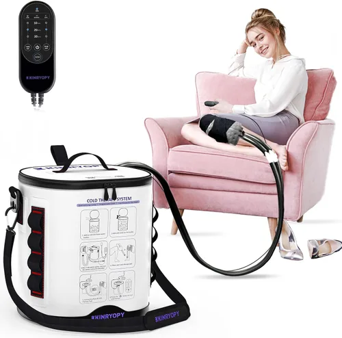 Vista 10 de Máquina de terapia de frío con temporizador programable, máquina de hielo portátil para tobillo después de la cirugía, sistema de recuperación