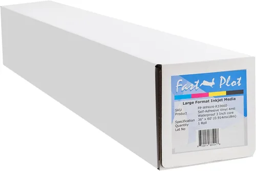 Vista 10 de FastPlot Vinilo autoadhesivo – Resistente al agua 4 mil – Rollo de 24 pulgadas x 60 pies – núcleo de 2 pulgadas