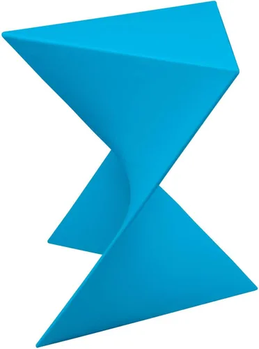 Vista 5 de LeisureMod Mesa auxiliar triangular de 15.75 pulgadas, mesa auxiliar apilable de plástico para uso en interiores y exteriores, resistente a la Azul
