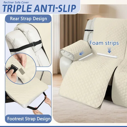 Vista 4 de Arfntevss Fundas de sofá reclinable seccional para sofá reclinable de esquina seccional para perro, lavables, en forma de L, juego de 7 piezas