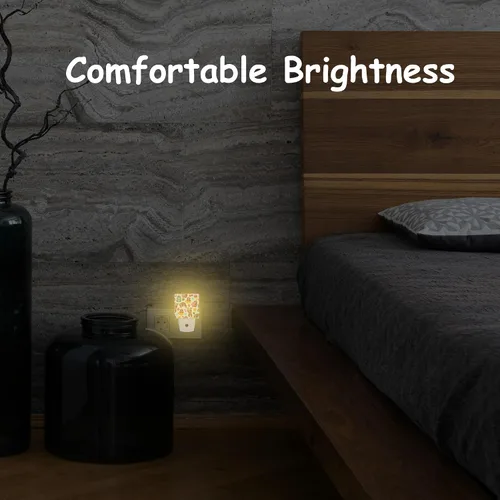 Vista 6 de Cute Sloths Eat Dancing or Dream Night Light para niños y niñas, luz nocturna LED enchufable a la pared con sensor de atardecer a amanecer