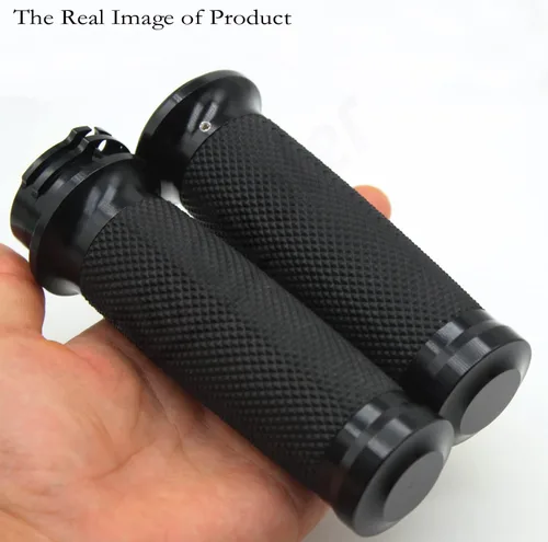 Vista 5 de Empuñaduras de manillar de motocicleta de 1 pulgada antideslizantes de goma rombo universal para Harley Kawasaki Yamaha Suzuki