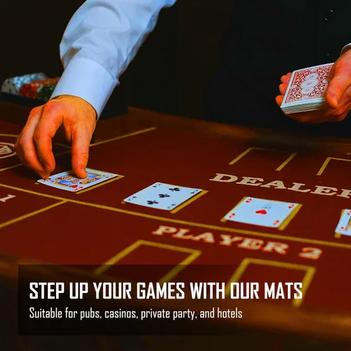 Vista 4 de BALIKEN 36 x 72 pulgadas Texas Holdem Poker Mat & Blackjack mesa Casino fieltro profesional Mat