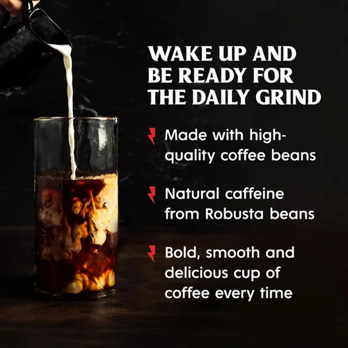 Vista 5 de Death Wish Coffee - Café molido orgánico de tostado medio, paquete de 6 Fair Trade Arabica & Robusta, Stone Fruit Caramel & Roasted Nut Notes