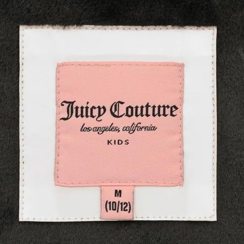 Vista 4 de Juicy Couture Girls Puffer Jacket, Laminated Bubble Kids Coat with Fur Hoodie