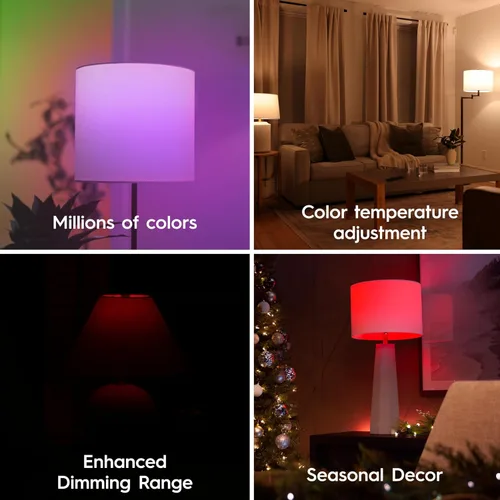 Vista 5 de Cync GE Direct Connect - Bombillas LED inteligentes A21, luces inteligentes que cambian de color, compatibles con la materia, compatibles con Alexa