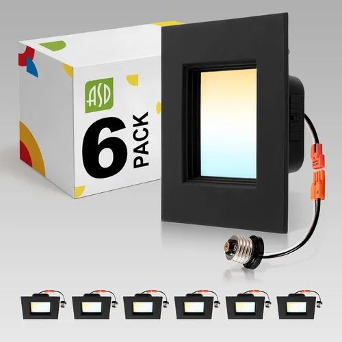 Vista 12 de ASD Luces LED Empotradas Cuadradas Blancas de 6 Pulgadas Retrofit - 12W 1050LM 2700/3000/3500/4000/5000K Seleccionable Regulable LED Downlight Blanco