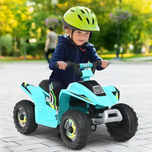 Vista 2 de DORTALA ATV para niños, auto motorizado de juguete alimentado por batería de 6 V, ruedas antideslizantes, Quad eléctrico de 4 ruedas para niños de 3