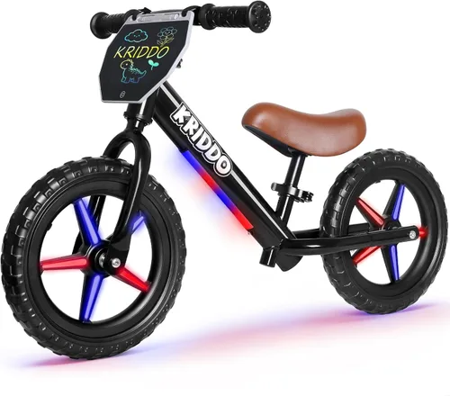 Vista 8 de KRIDDO Bicicleta de equilibrio para niños de 2 años con tableta de Led blanco