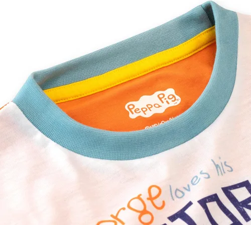 Vista 4 de Peppa Pig Conjunto de pijama de manga larga para niños de George Pig Tractor Farm