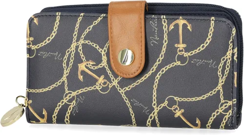 Vista 10 de Nautica Be Shore - Cartera RFID de piel vegana para mujer, con cremallera alrededor, funda delgada grande para teléfono y organizador de tarjetas