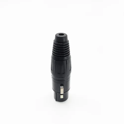 Vista 6 de Conector de cable XLR de 4 pines XLR de 4 pines, conector hembra de conector de micrófono, conector de cable de micrófono, conector de audio, negro