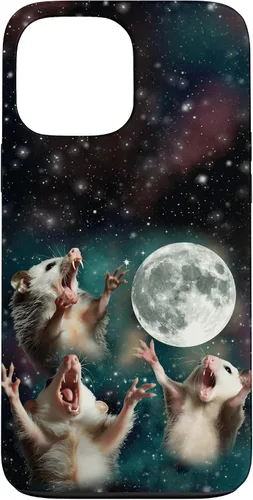 Vista 24 de Three Possum Moon 3 Opossum Funny Weird Cursed Meme Case para iPhone 17