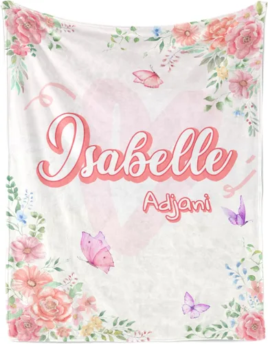 Vista 25 de Manta de bebé personalizada, manta con nombre personalizado para niños, bebés y adultos, mantas con animales personalizadas para niñas, niños