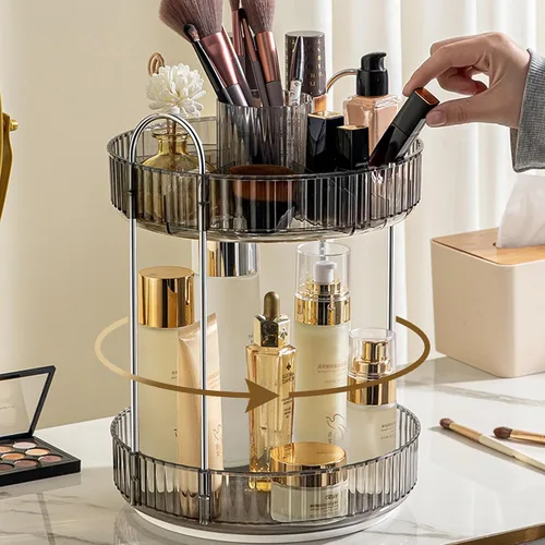 Vista 16 de Aveniee Organizador de maquillaje giratorio de 360 grados para tocador, organizadores de baño mejorados para perfume y cuidado de la piel
