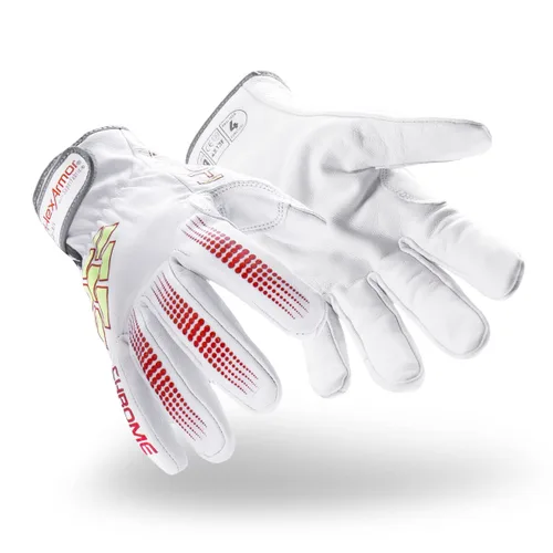 Vista 23 de HexArmor Chrome SLT® Series 4067 Leather Work Gloves, Large Resistente a los cortes, protección contra impactos 4067 Cuero Blanco y Naranja Impact