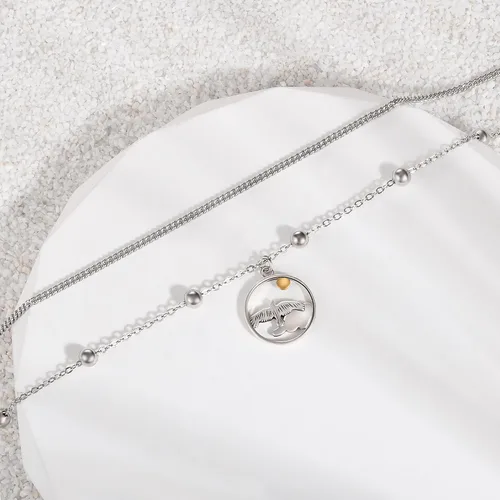 Vista 65 de CHIC & ARTSY Tobilleras de plata de ley S925 para mujer, pulsera de tobillo ajustable multicapa para playa, joyería de verano para mujer, de 10 a 11