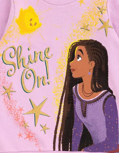 Vista 5 de Disney Wish Asha Star - Conjunto de sudadera y pantalones de forro polar para niñas pequeñas