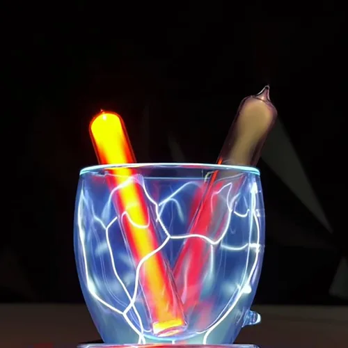Vista 2 de Touch Sensitive Electric Lightning Lamp, Plasma Ring Exciters, Xenon Cup, for Party Decoration, Outdoor Activities Warning Signal and Science Gift