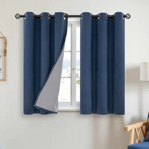 Vista 118 de YoungsTex - Cortinas opacas de lino para dormitorio, oscurecimiento de la habitación, cortinas con textura de lino, paneles con aislamiento térmico