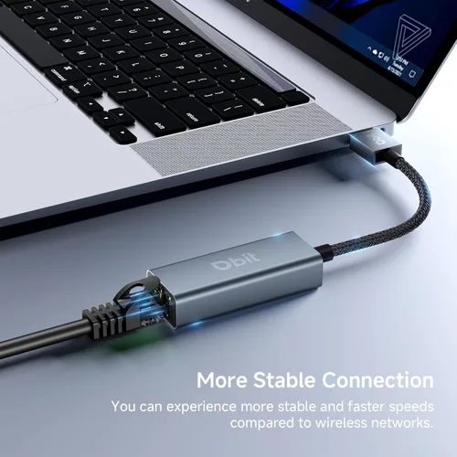 Vista 4 de DBIT Adaptador USB a Ethernet, adaptador de red LAN USB 3.0 a Gigabit Ethernet sin controlador, adaptador de Internet RJ45 compatible con MacBook