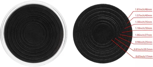 Vista 6 de Caja de presentación de monedas de madera de nogal individual con tapa transparente y cápsulas de monedas de plástico con junta ajustable