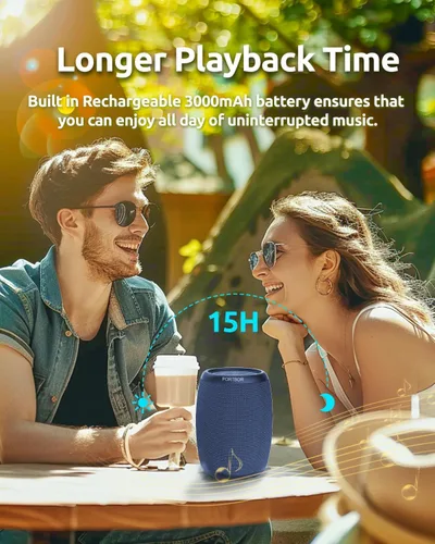 Vista 11 de Altavoz Bluetooth, altavoz inalámbrico portátil con sonido fuerte estéreo, BT5.3, IPX5 impermeable, emparejamiento TWS, para fiestas en casa al aire