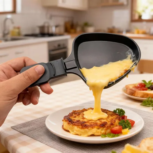 Vista 3 de HONNE Mini parrilla con revestimiento antiadherente, accesorios para derretir queso, repuesto de raclettes/platos adicionales de raclette