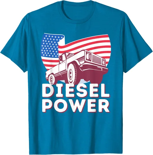 Vista 7 de Diesel Power American Flag - Camiseta de camioneta de mecánico diésel, Negro, S