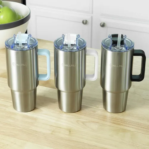 Vista 3 de CHILLPILL GO - Enfriador de café helado, cafetera de acero inoxidable y enfriador de espresso, cafetera fría de enfriamiento rápido, enfriador