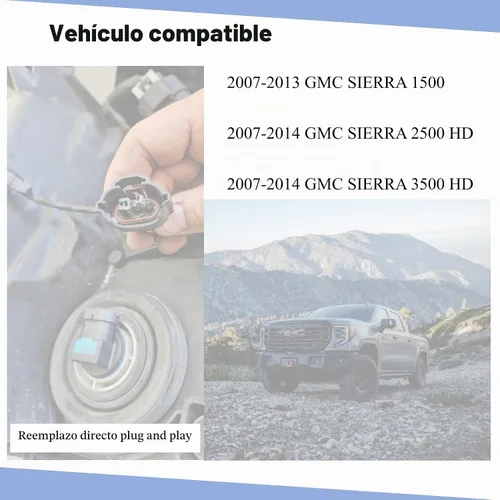 Vista 4 de Arnés de cableado de faros compatible con GMC Sierra 1500 2500 3500 2007-2014 reemplazo del conector de arnés de cableado de faros # 15841610