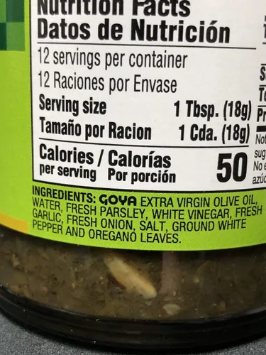 Vista 2 de Goya chimichurri salsa para filetes con aceite de oliva español 7.5 oz