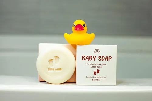 Vista 6 de Relaxcation Barra de jabón puro sin perfume para bebés, 4 ingredientes simples, aceite de coco orgánico, aceite de oliva y ricino, y manteca