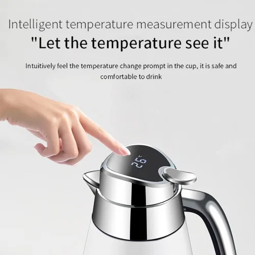 Vista 4 de Jarra térmica de café de 77 onzas con pantalla de temperatura, acero inoxidable 304, doble pared al vacío, jarra aislada, jarra de té para mantener