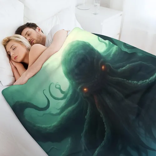 Vista 6 de Dead Cthulhu Waits Dreaming - Manta de alta calidad, súper suave, acogedora, cálida, manta decorativa para sala de estar, dormitorio