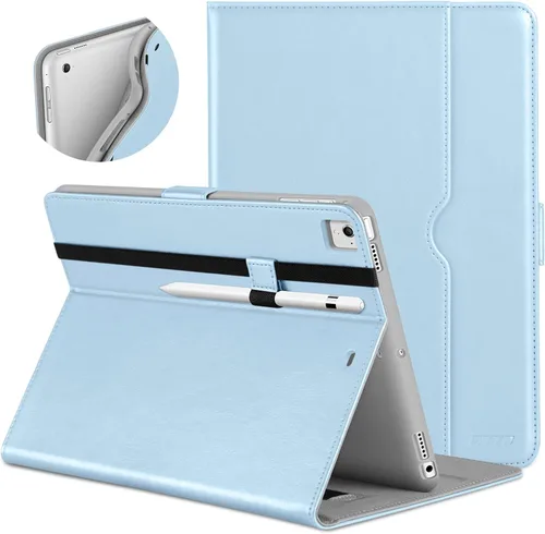 Vista 10 de DTTO para iPad de 9.7 pulgadas 5ª/6ª generación 2018/2017, funda con soporte para Apple Pencil, funda de cuero premium tipo folio con soporte
