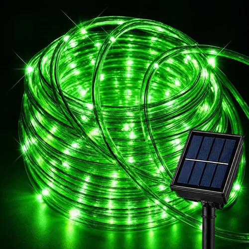 Vista 15 de LairtPOW Cuerda de luz solar impermeable IP65 de 39 pies, 100 luces LED para exteriores, luces solares para exteriores, para fiestas, jardín, patio