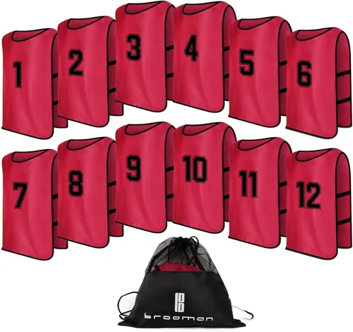 Vista 9 de brooman Scrimmage - Chaleco de entrenamiento para niños, jóvenes y adultos, camiseta de práctica de fútbol atlético (12 y 24 unidades)